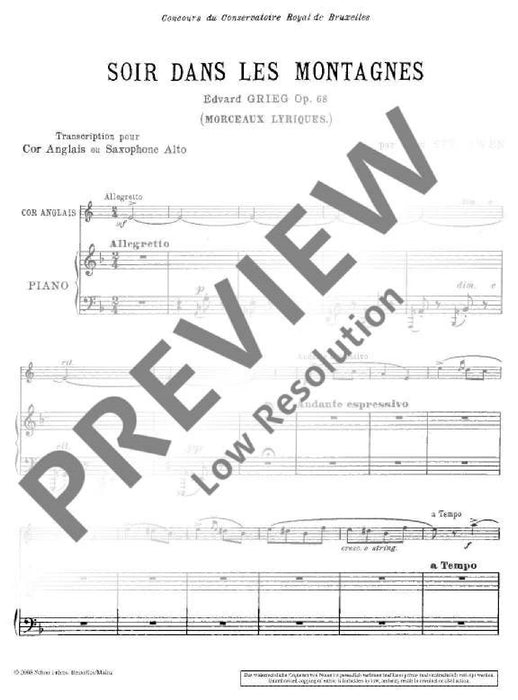 Evening in the Mountains op. 68/4 aus Lyrische Stücke 葛利格 雙簧管加鋼琴 朔特版 | 小雅音樂 Hsiaoya Music