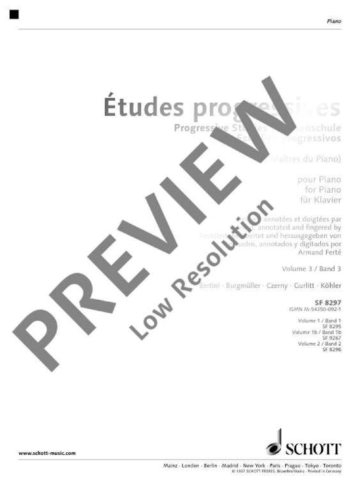 The Masters of the Piano Vol. 3 Progressive Studies 鋼琴 鋼琴練習曲 朔特版 | 小雅音樂 Hsiaoya Music