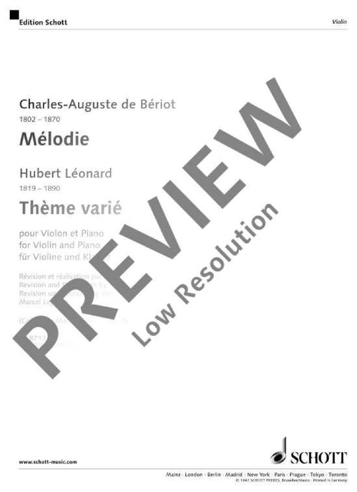 Les Ecoles du Violon Série 3 Mélodie - Thème varié 古提琴 小提琴加鋼琴 朔特版 | 小雅音樂 Hsiaoya Music