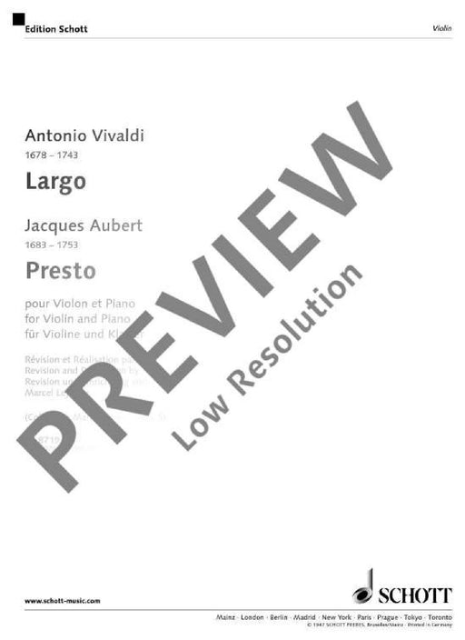 Largo/Presto 小提琴加鋼琴 朔特版 | 小雅音樂 Hsiaoya Music