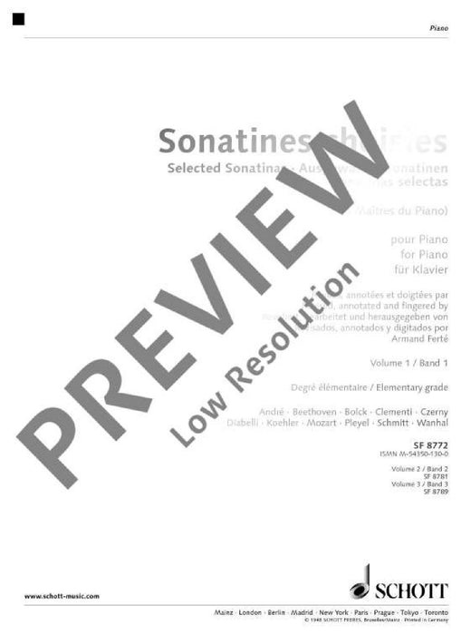 Selcted Sonatinas Vol. 1 The Master of the Pianos 小奏鳴曲 鋼琴 鋼琴練習曲 朔特版 | 小雅音樂 Hsiaoya Music