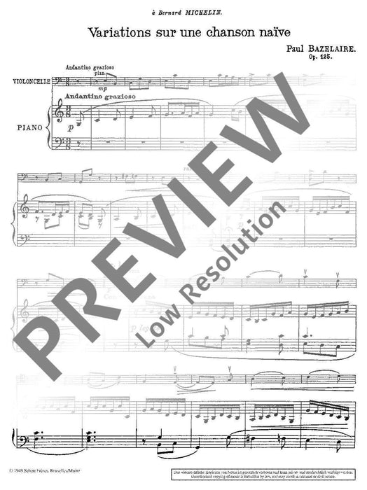 Variations sur une chanson naïve op. 125 變奏曲 大提琴加鋼琴 朔特版 | 小雅音樂 Hsiaoya Music