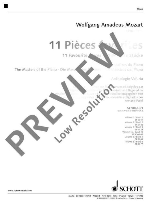 The Master of Pianos Vol. 4a 11 Favourite Pieces 莫札特 鋼琴 小品 鋼琴獨奏 朔特版 | 小雅音樂 Hsiaoya Music