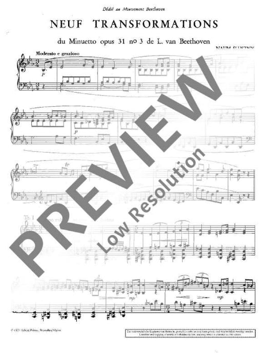 9 Transformations op. 31/3 du Minuetto de L. v. Beethoven 小步舞曲 鋼琴獨奏 朔特版 | 小雅音樂 Hsiaoya Music