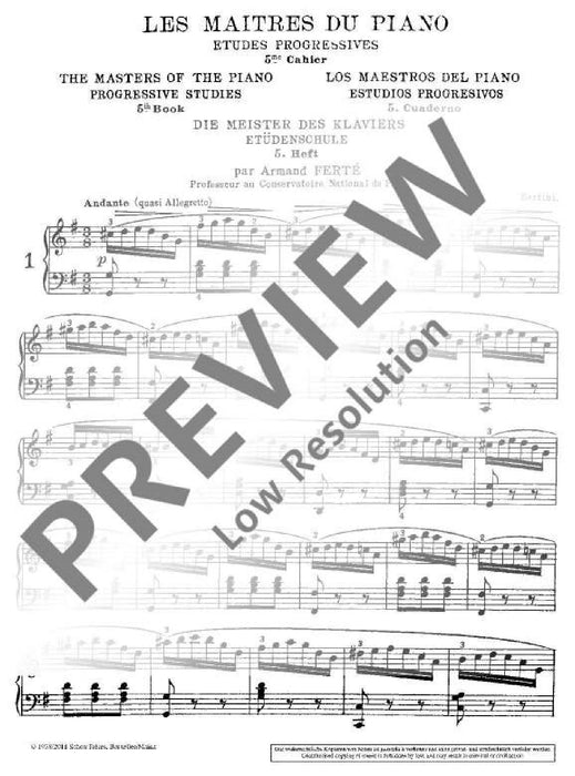 Les Maîtres du Piano Vol. 5 Progressive Studies 鋼琴 鋼琴練習曲 朔特版 | 小雅音樂 Hsiaoya Music
