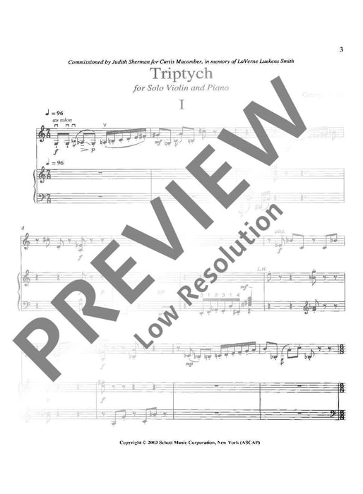 Triptych for violin and piano 佩爾 小提琴鋼琴 小提琴加鋼琴 朔特版 | 小雅音樂 Hsiaoya Music