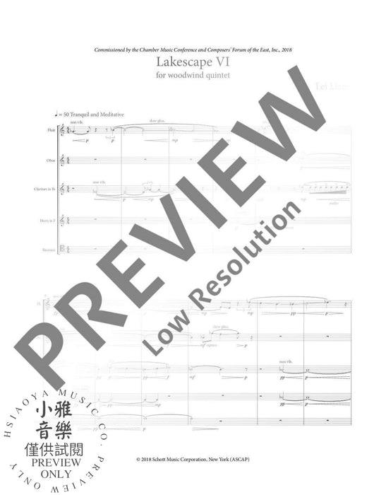 Lakescape VI for woodwind quintet 木管五重奏 木管樂器 朔特版 | 小雅音樂 Hsiaoya Music