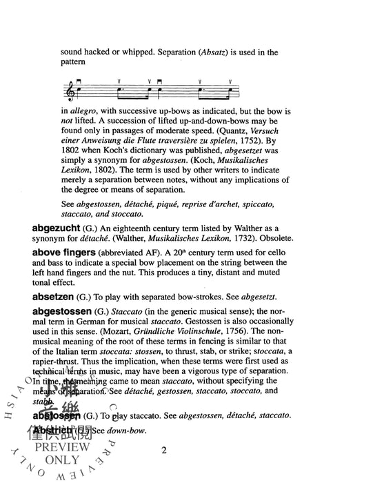 Dictionary of Bowing and Pizzicato Terms 撥奏 | 小雅音樂 Hsiaoya Music