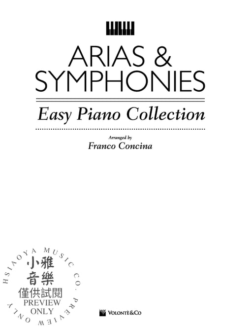 Arias and Symphonies (International Edition) Easy Piano Collection 詠唱調 鋼琴 | 小雅音樂 Hsiaoya Music
