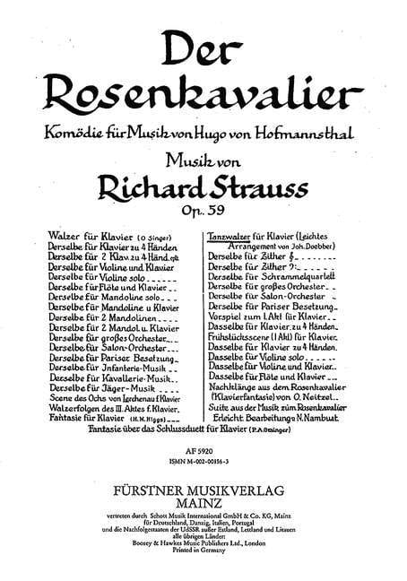 Der Rosenkavalier op. 59 Tanzwalzer 史特勞斯理查 玫瑰騎士 鋼琴獨奏 | 小雅音樂 Hsiaoya Music