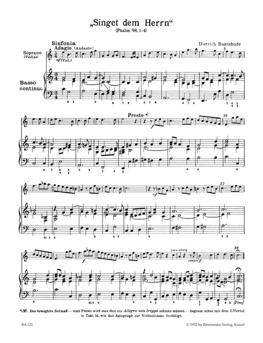 Singet dem Herrn -Solo cantata- Solo Cantata 布克斯泰烏德 獨奏 清唱劇 騎熊士版 | 小雅音樂 Hsiaoya Music