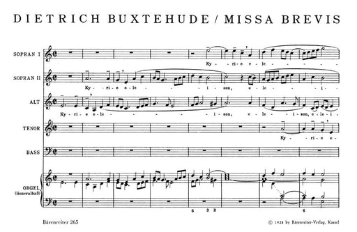 Missa brevis -Kyrie and Gloria- Kyrie and Gloria 布克斯泰烏德 騎熊士版 | 小雅音樂 Hsiaoya Music