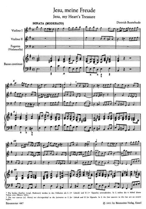 Jesu, my heart's treasure BuxWV 60 -Cantata- Cantata 布克斯泰烏德 清唱劇 騎熊士版 | 小雅音樂 Hsiaoya Music