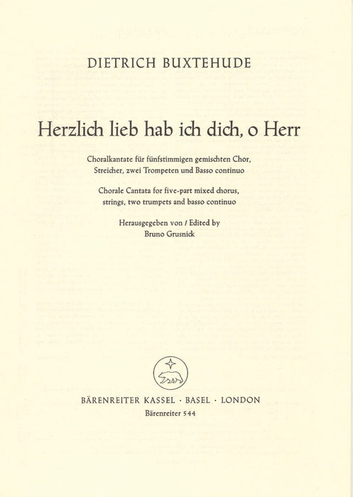 Herzlich lieb hab ich dich, o Herr BuxWV 41 -Choralkantate- Chorale Cantata 布克斯泰烏德 合唱聖詠清唱劇 騎熊士版 | 小雅音樂 Hsiaoya Music