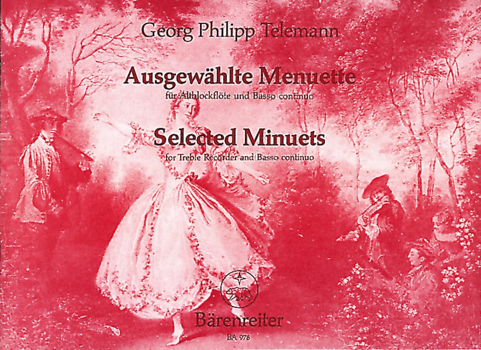 Selected Minuets for Treble Recorder (Violin, Flute, Viola da gamba) and Basso continuo TWV 34 -from the collection "zweites seven mal seven und ein Menuett"- 泰勒曼 小步舞曲 小提琴 長笛古提琴 騎熊士版 | 小雅音樂 Hsiaoya Music