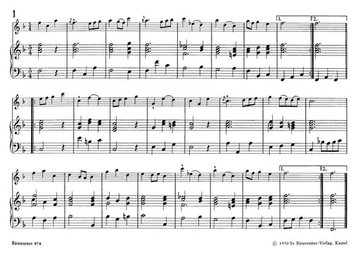 Selected Minuets for Treble Recorder (Violin, Flute, Viola da gamba) and Basso continuo TWV 34 -from the collection "zweites seven mal seven und ein Menuett"- 泰勒曼 小步舞曲 小提琴 長笛古提琴 騎熊士版 | 小雅音樂 Hsiaoya Music