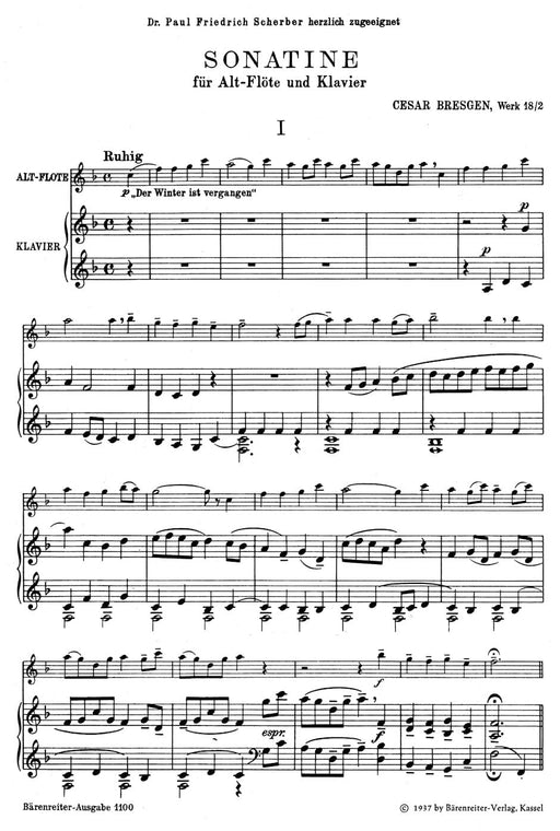 Sonatine mit Verwendung des Liedes "Der Winter ist vergangen" F-Dur op. 18/2 騎熊士版 | 小雅音樂 Hsiaoya Music