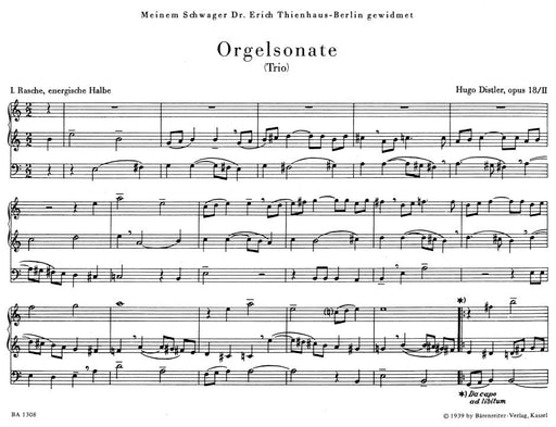 Orgelsonate (Trio) op. 18/2 三重奏 騎熊士版 | 小雅音樂 Hsiaoya Music