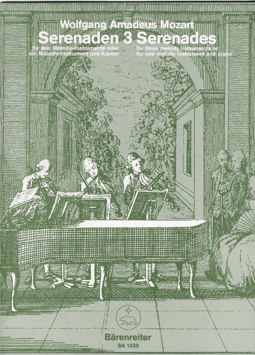 Serenades for three melody instruments or for one melody instrument and piano, Volume 3 C major K. 439b/3 莫札特 小夜曲 旋律 旋律樂器 鋼琴 騎熊士版 | 小雅音樂 Hsiaoya Music