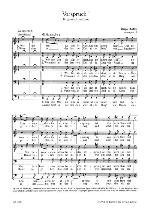 Mörike-Chorliederbuch, Teil 1 op. 19 (1938/1939) 騎熊士版 | 小雅音樂 Hsiaoya Music