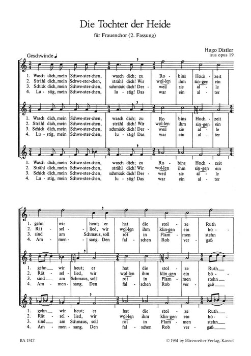 Mörike-Chorliederbuch, Teil 2 op. 19 (1938/1939) 騎熊士版 | 小雅音樂 Hsiaoya Music