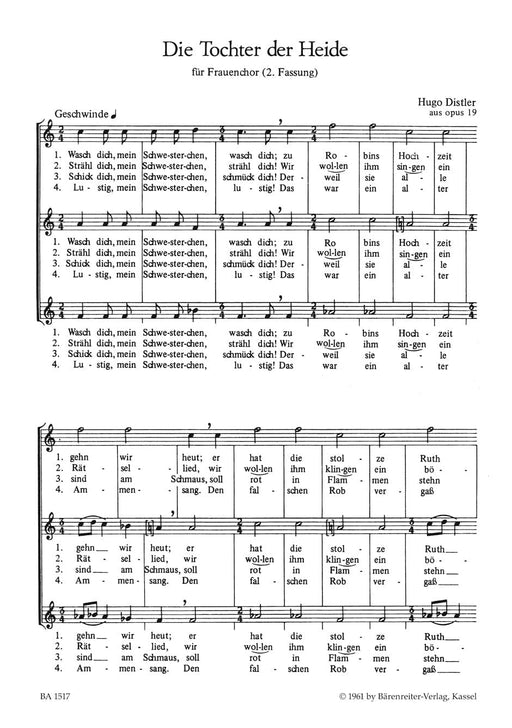 Mörike-Chorliederbuch, Teil 2 op. 19 (1938/1939) 騎熊士版 | 小雅音樂 Hsiaoya Music