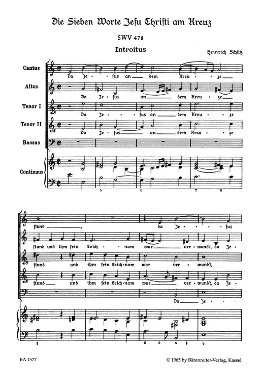 Die sieben Worte Jesu Christi am Kreuz (The Seven Last Words of Christ) SWV 478 -Music on liturgical text for Good Friday- Music on liturgical text for Good Friday 騎熊士版 | 小雅音樂 Hsiaoya Music