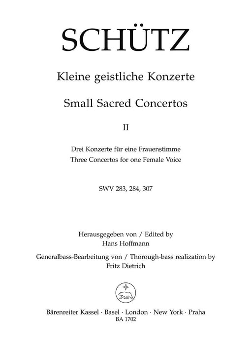 Kleine geistliche Konzerte, Heft 2 協奏曲 騎熊士版 | 小雅音樂 Hsiaoya Music