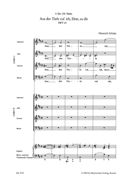 Aus der Tiefe rufe ich, Herr, zu dir SWV 25 (Psalm no. 130 from "Psalmen Davids") 詩篇 騎熊士版 | 小雅音樂 Hsiaoya Music