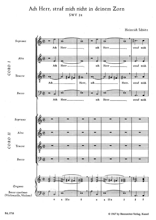 Ach Herr, straf mich nicht in deinem Zorn für 2 Favoritchöre und Basso continuo SWV 24 -Psalm 6- (aus "Psalmen Davids") Psalm 6 詩篇 騎熊士版 | 小雅音樂 Hsiaoya Music