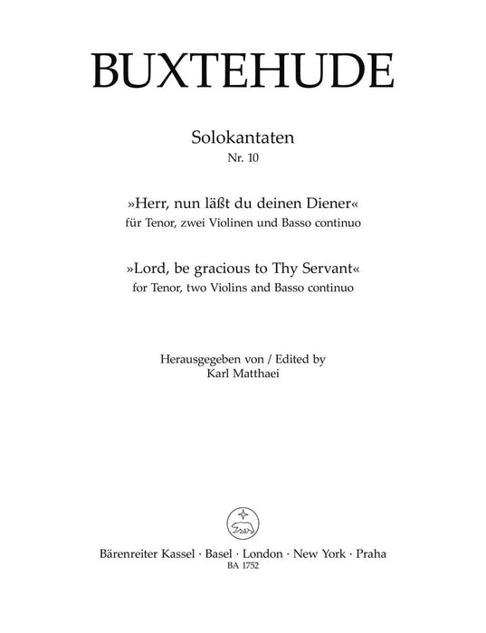 Herr, nun läßt du deinen Diener (Lord, be gracious to Thy servant) -Solokantate 10- Solo Cantata 10 布克斯泰烏德 獨奏 清唱劇 騎熊士版 | 小雅音樂 Hsiaoya Music