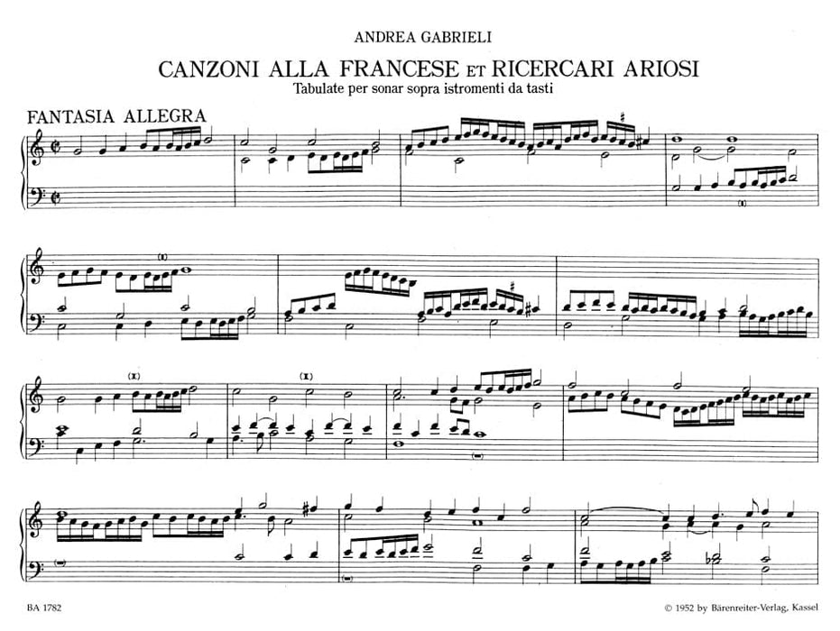 Canzonen und Ricercari ariosi für Orgel oder Cembalo 騎熊士版 | 小雅音樂 Hsiaoya Music