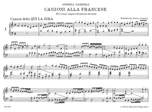 Canzoni alla francese für Orgel oder Cembalo 騎熊士版 | 小雅音樂 Hsiaoya Music