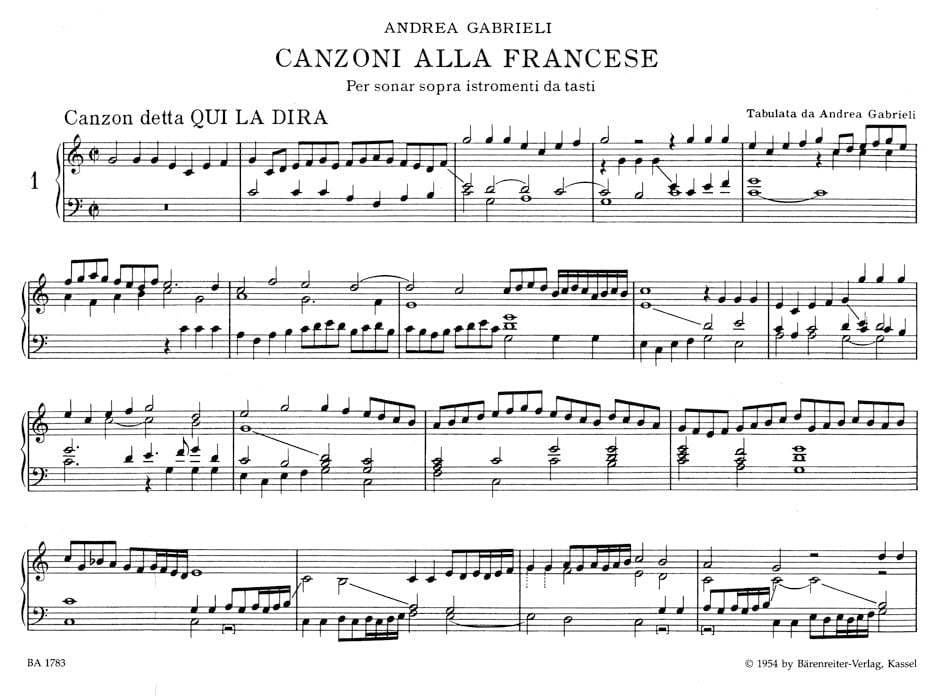Canzoni alla francese für Orgel oder Cembalo 騎熊士版 | 小雅音樂 Hsiaoya Music