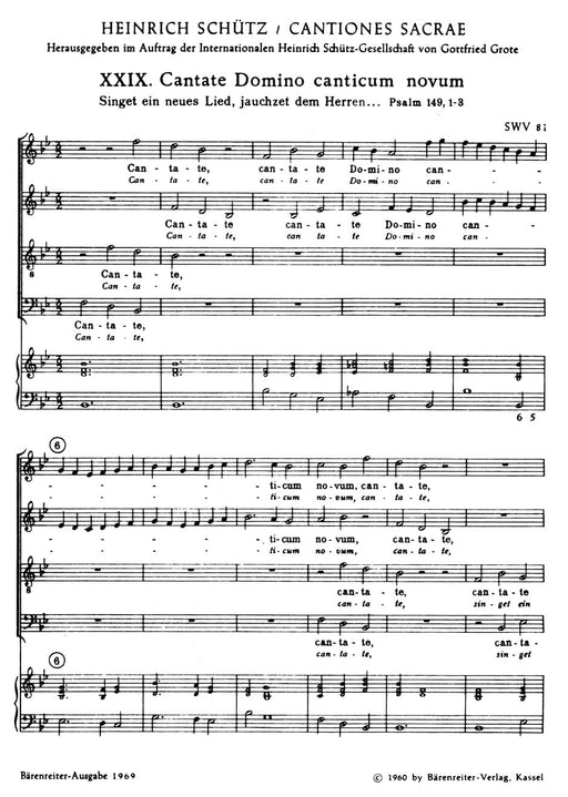 Cantate domino canticum novum SWV 81 (Motet no. 29 from "Cantiones sacrae 1625") 經文歌 騎熊士版 | 小雅音樂 Hsiaoya Music