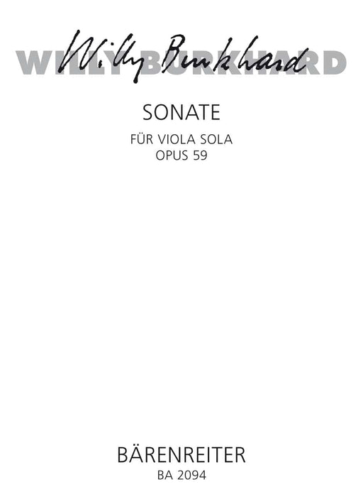 Sonate für Solobratsche (1939) op. 59 (Sonate für Viola solo) 布哈德威利 獨奏 中提琴 獨奏 騎熊士版 | 小雅音樂 Hsiaoya Music