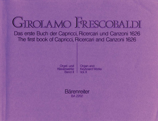 Das erste Buch der Capricci, Ricercari und Canzoni von 1626 弗雷斯科巴第 騎熊士版 | 小雅音樂 Hsiaoya Music