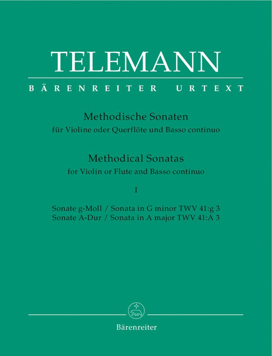 Methodical Sonatas for Violin (Flute) and Bc (Volume 1) 泰勒曼 奏鳴曲 小提琴 長笛 騎熊士版 | 小雅音樂 Hsiaoya Music
