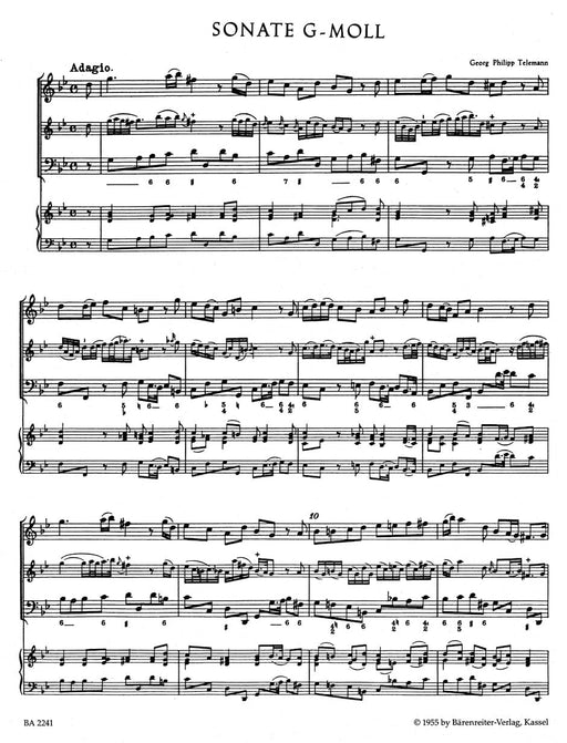 Methodical Sonatas for Violin (Flute) and Bc (Volume 1) 泰勒曼 奏鳴曲 小提琴 長笛 騎熊士版 | 小雅音樂 Hsiaoya Music