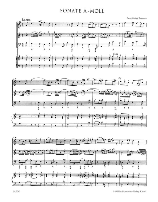 Twelve Methodical Sonatas for Violin (Flute) and Bc (Volume 3) 泰勒曼 奏鳴曲 小提琴 長笛 騎熊士版 | 小雅音樂 Hsiaoya Music