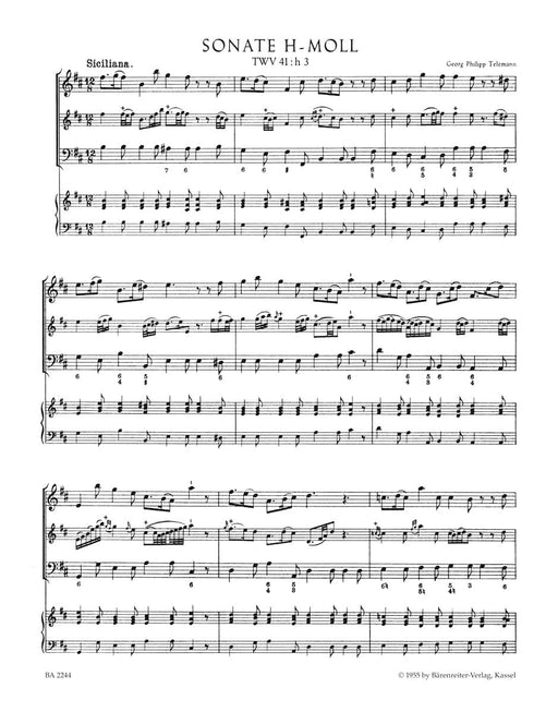 Twelve Methodical Sonatas for Violin (Flute) and Bc (Volume 4) 泰勒曼 奏鳴曲 小提琴 長笛 騎熊士版 | 小雅音樂 Hsiaoya Music