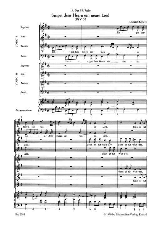 Singet dem Herrn ein neues Lied SWV 35 -Psalm 98- (aus "Psalmen Davids") Psalm No. 98 詩篇 騎熊士版 | 小雅音樂 Hsiaoya Music