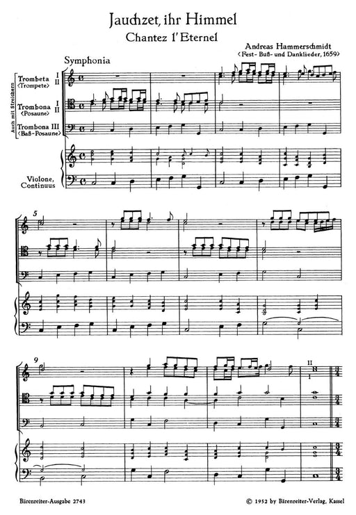 Jauchzet, ihr Himmel - Chantez l'Eternel -Kantate- (aus "Fest-, Buß- und Danklieder") Cantata 清唱劇 騎熊士版 | 小雅音樂 Hsiaoya Music