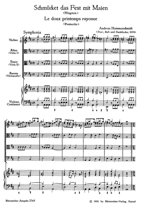Schmücket das Fest mit Maien - Le doux printemps rayonne -Pfingstkantate- (aus "Fest-, Buß- und Danklieder") Pentecost Cantata 春天 清唱劇 騎熊士版 | 小雅音樂 Hsiaoya Music