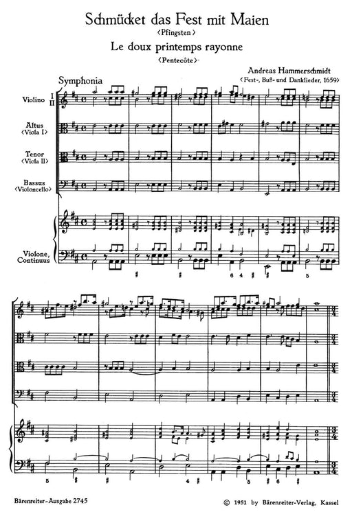 Schmücket das Fest mit Maien - Le doux printemps rayonne -Pfingstkantate- (aus "Fest-, Buß- und Danklieder") Pentecost Cantata 春天 清唱劇 騎熊士版 | 小雅音樂 Hsiaoya Music