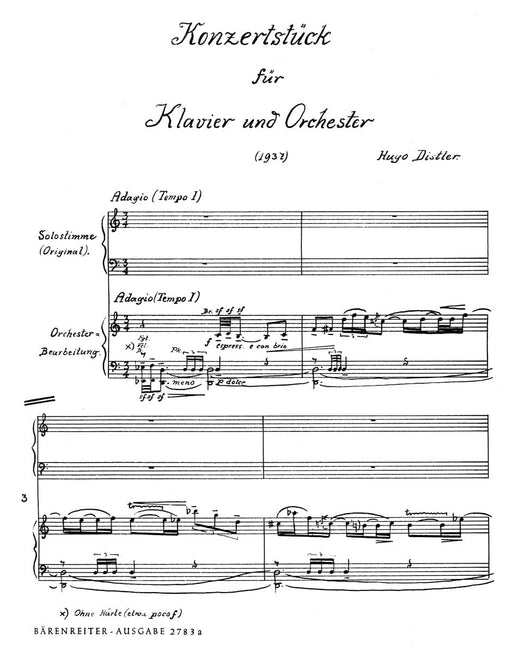 Konzertstück für Klavier und Orchester op. post. (1937) 協奏曲 騎熊士版 | 小雅音樂 Hsiaoya Music