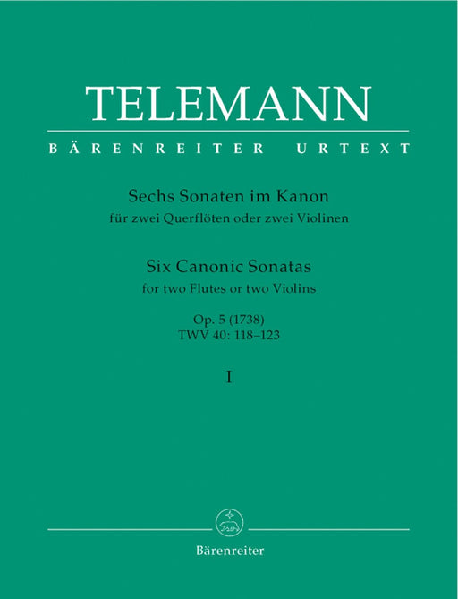 Six Canonic Sonatas for Two Violins (or Two Flutes) op. 5 TWV 40: 118-120 (1738) (Volume 1) 泰勒曼 卡農曲 奏鳴曲 小提琴 長笛 騎熊士版 | 小雅音樂 Hsiaoya Music