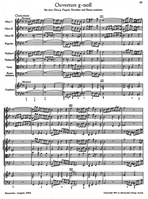 Ouverture für drei Oboen, Fagott, Streicher und Basso continuo g-Moll TWV 55:g4 泰勒曼 序曲 雙簧管 騎熊士版 | 小雅音樂 Hsiaoya Music