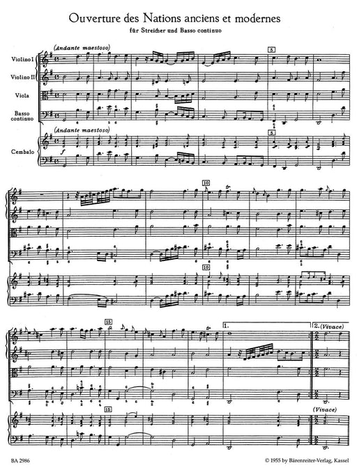 Ouverture des Nations anciens et modernes für Streicher und Basso continuo G-Dur TWV 55:G4 泰勒曼 序曲 騎熊士版 | 小雅音樂 Hsiaoya Music