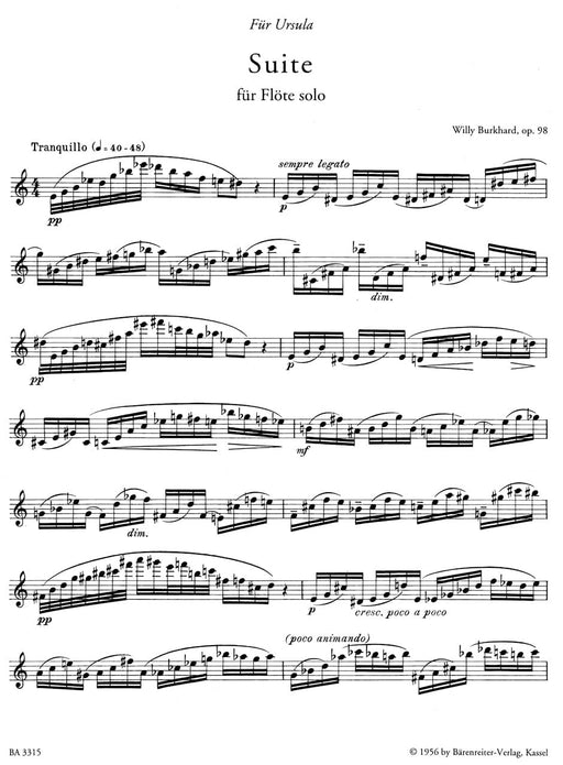 Suite für Flöte solo op. 98 (1955) 布哈德威利 組曲 獨奏 騎熊士版 | 小雅音樂 Hsiaoya Music